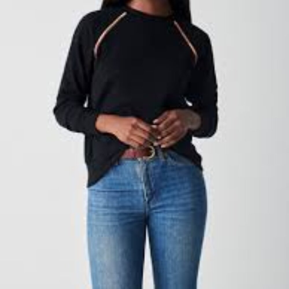 FAHERTY Heathered Black Twill Sweatshirt Size XL